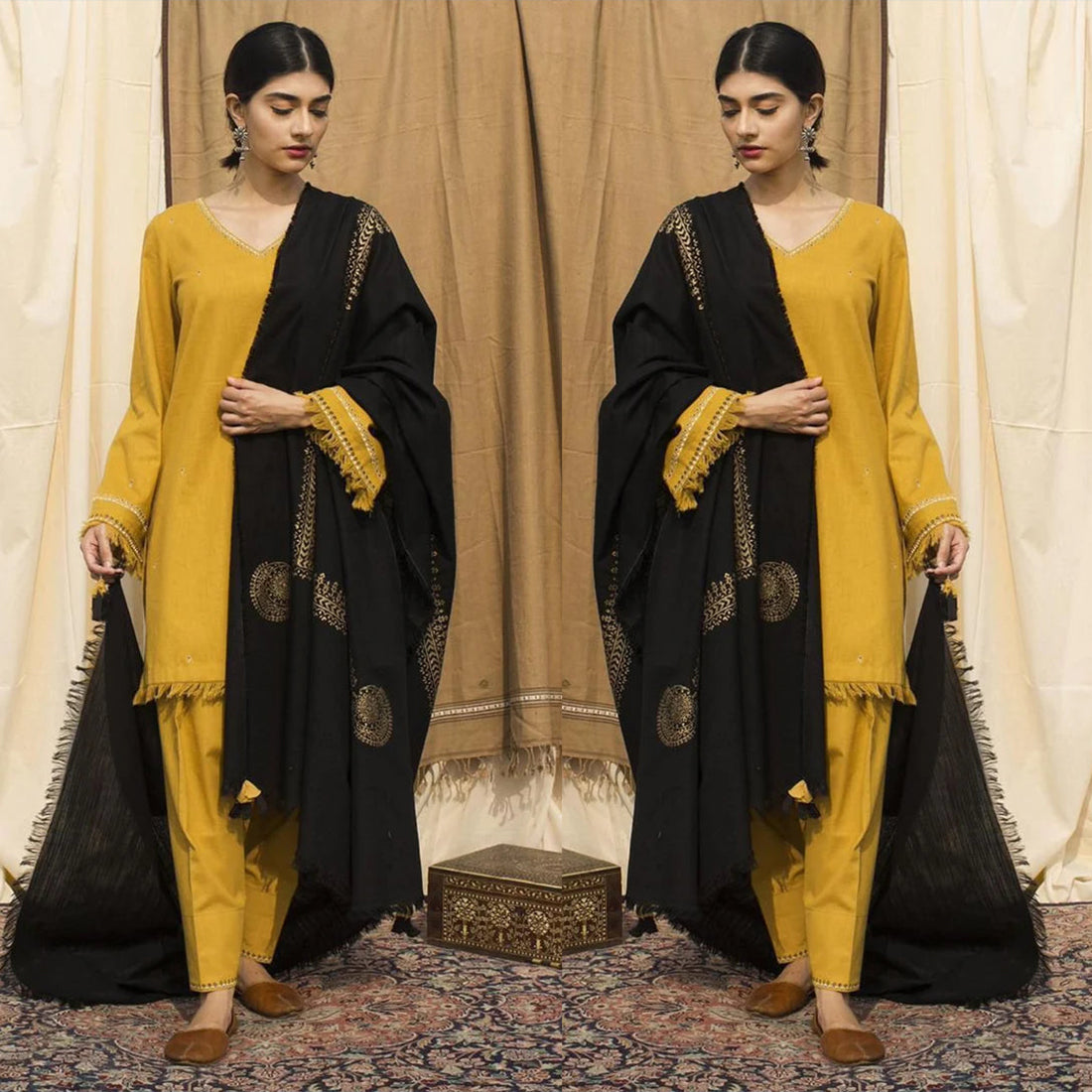 Dhanak 3PC With Pashmina Shawl-625