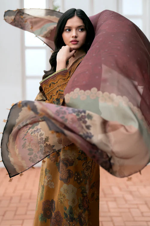 KARANDI 3PC PRINTED SHIRT WITH KARANDI PRINTED DUAPTTA AND TROUSER-813