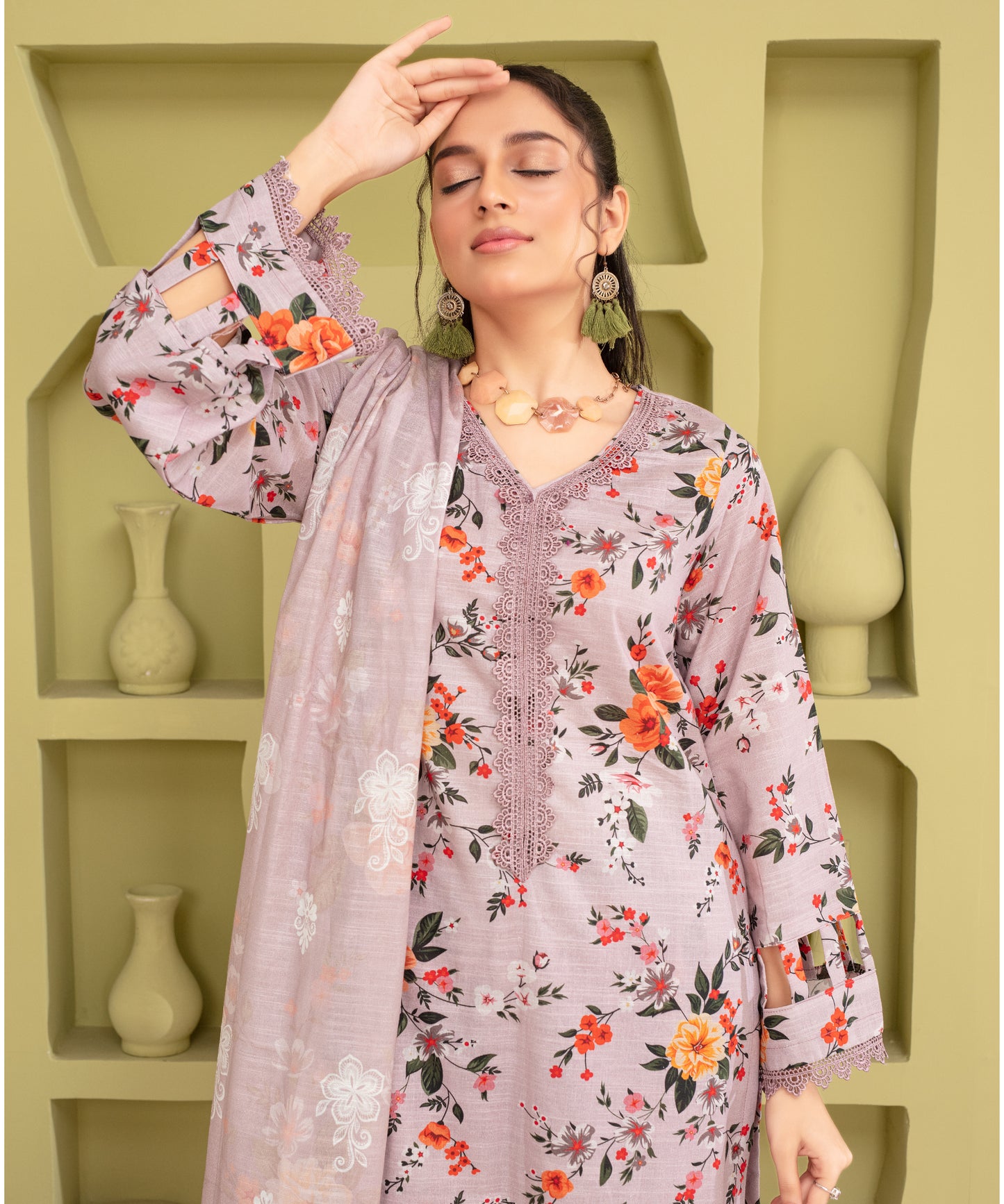 KHADDAR 3PC WITH KHADDAR PRINTED SHIRT & TROUSER-919