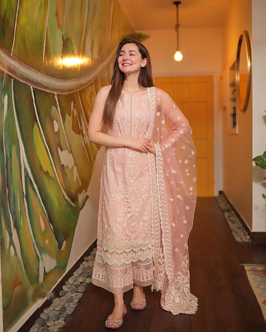 Lawn 3PC Embroidered With Organza Embroidered Dupatta-1049