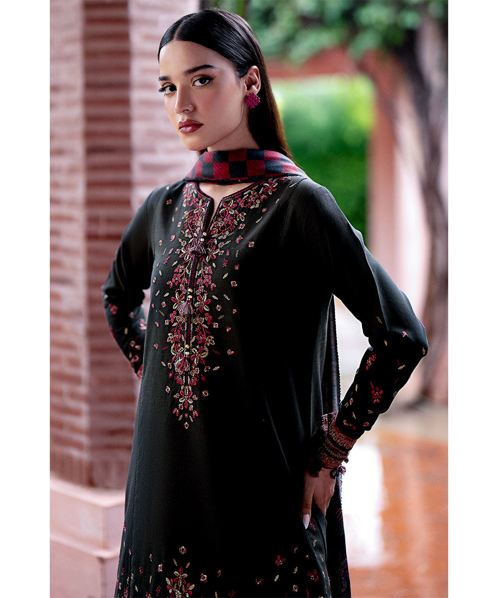 3PC Dhanak Embroidered Shirt With Printed Dupatta-678