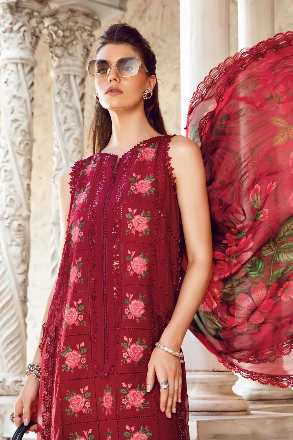 LAWN 3PC EMBROIDERED SHIRT WITH DIGITAL PRINTED DUPATTA-518