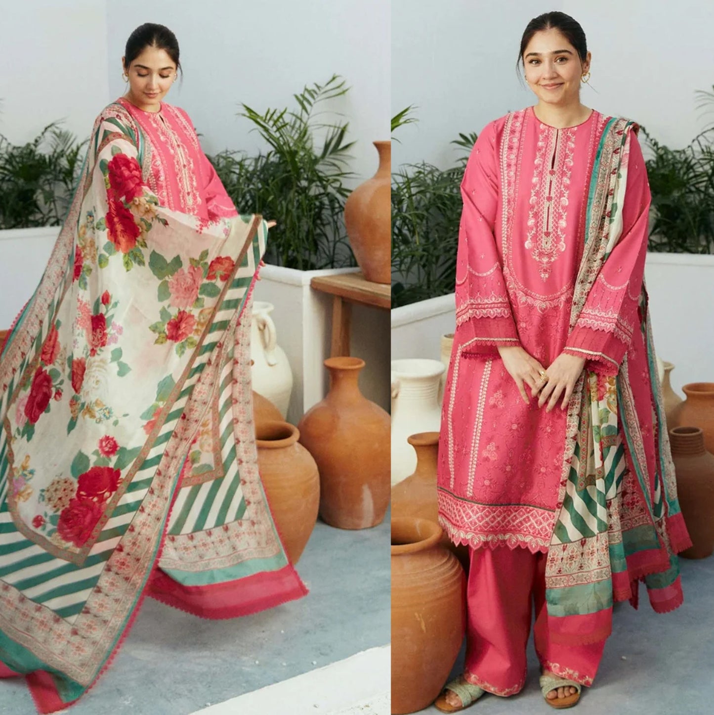 Lawn 3PC Embroidered Shirt With Printed Dupatta-515