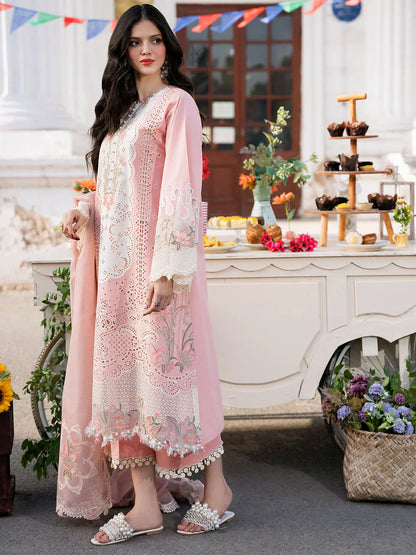 Lawn-3PC Embroidered Shirt with Organza Embroidered Dupatta-1322