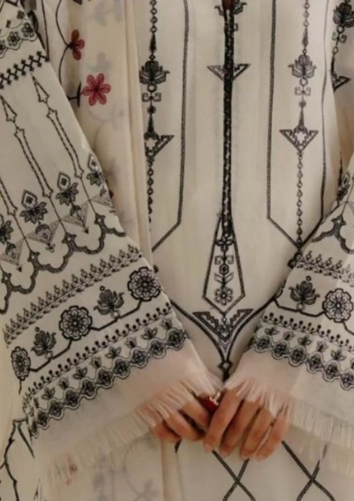 Lawn-3PC Embroidered Shirt with Digital Printed Jacquard Dupatta- 1383