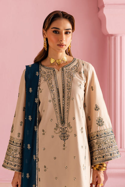 Dhanak-3PC Embroidered Shirt with Sequins Embroidered Dupatta-6004