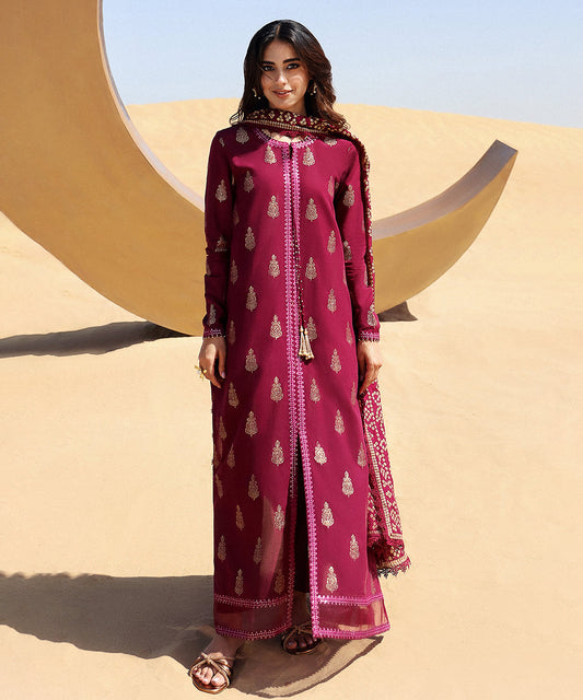 Lawn-3PC Embroidered Shirt with Digital Printed Jacquard Dupatta - 1331