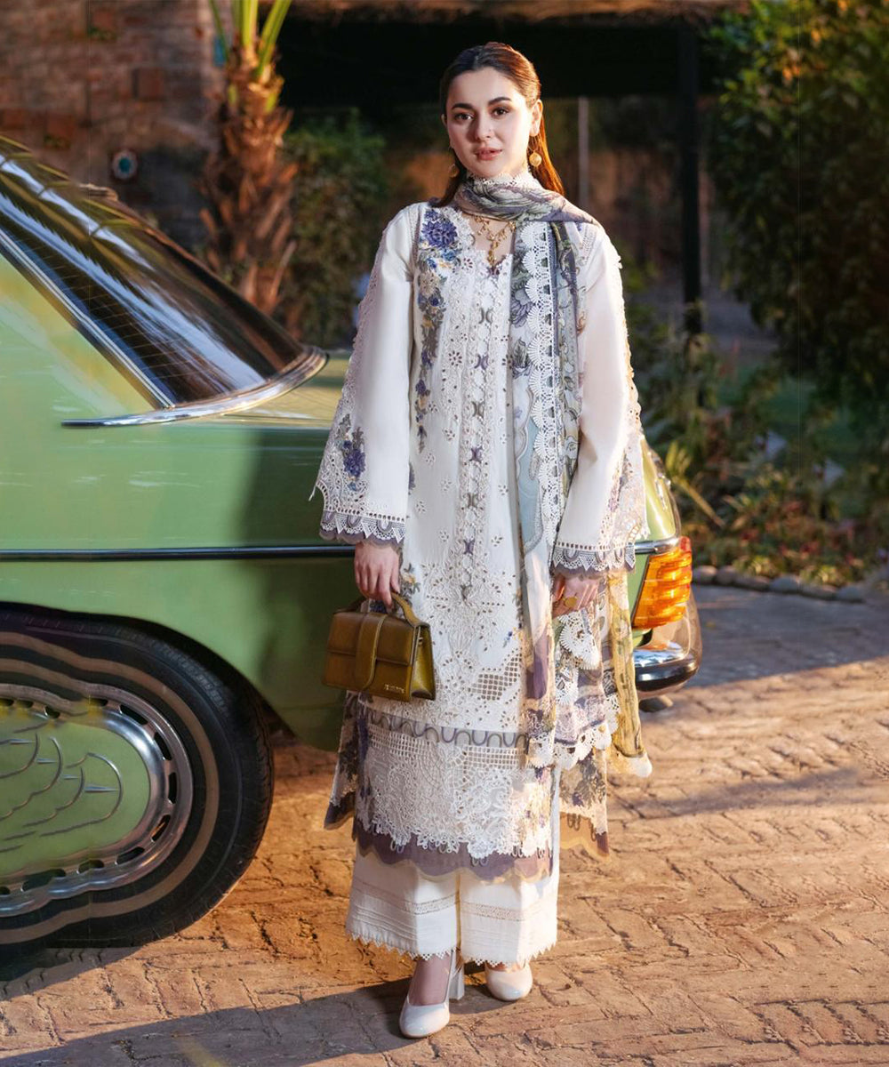 Lawn-3PC Embroidered Shirt with Digital Printed Jacquard Dupatta-1419