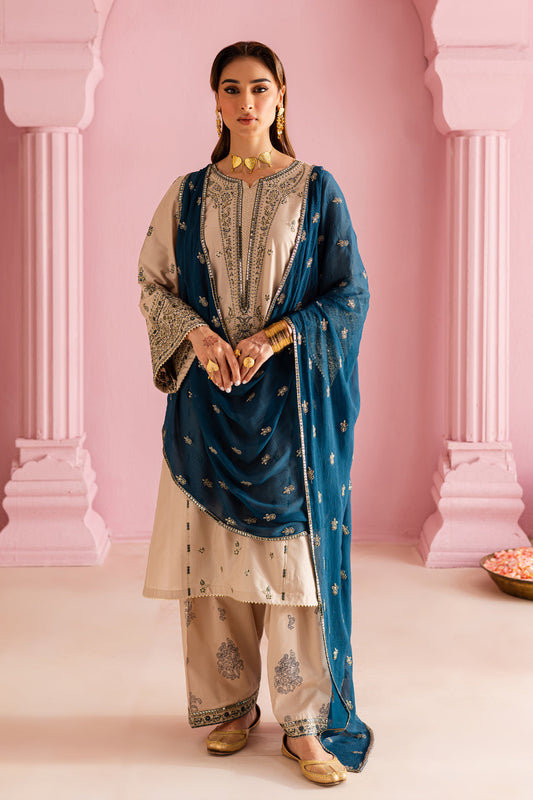 Dhanak-3PC Embroidered Shirt with Sequins Embroidered Dupatta-6004