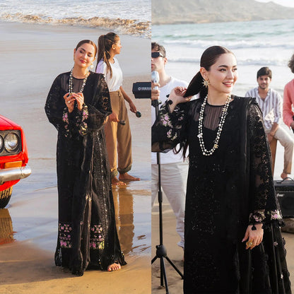 Dhanak 3PC Embroidered With Organza Embroidered Dupatta-163