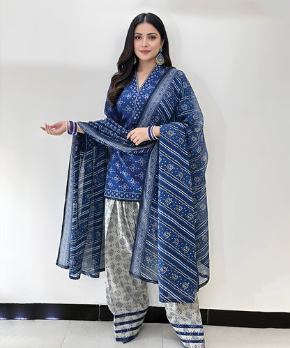 KHADDAR-3PC WITH KHADDAR PRINTED SHIRT & TROUSER-932