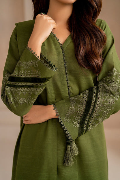 3PC EMBROIDERED Dhanak Shirt With Embroidered Shawl-684