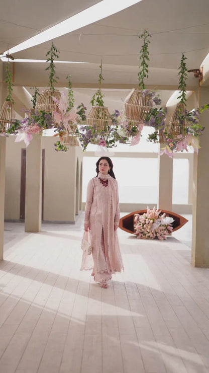 Lawn-3PC Embroidered Shirt with Organza Embroidered Dupatta-1270