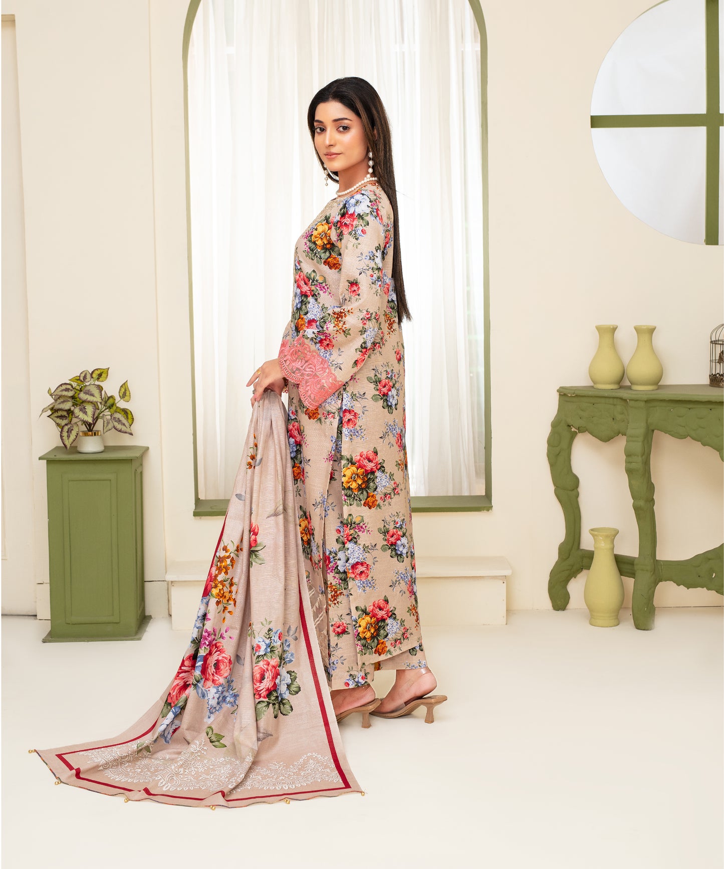 KHADDAR 3PC WITH KHADDAR PRINTED SHIRT & TROUSER-913