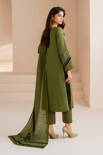 3PC EMBROIDERED Dhanak Shirt With Embroidered Shawl-684