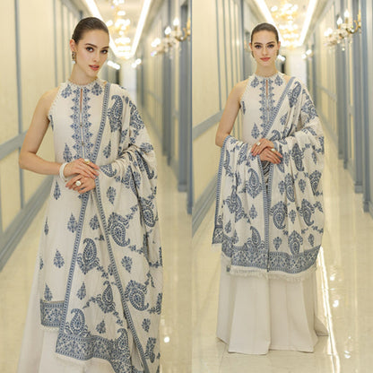 Dhanak 3PC Embroidered With Dhanak Shawl Embroidered-101