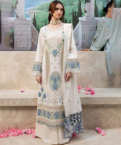 Lawn-3PC Embroidered Shirt with Organza Embroidered Dupatta-1177