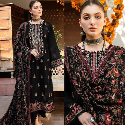 Dhanak 3PC Embroidered With Full Embroidered Shawl-1296