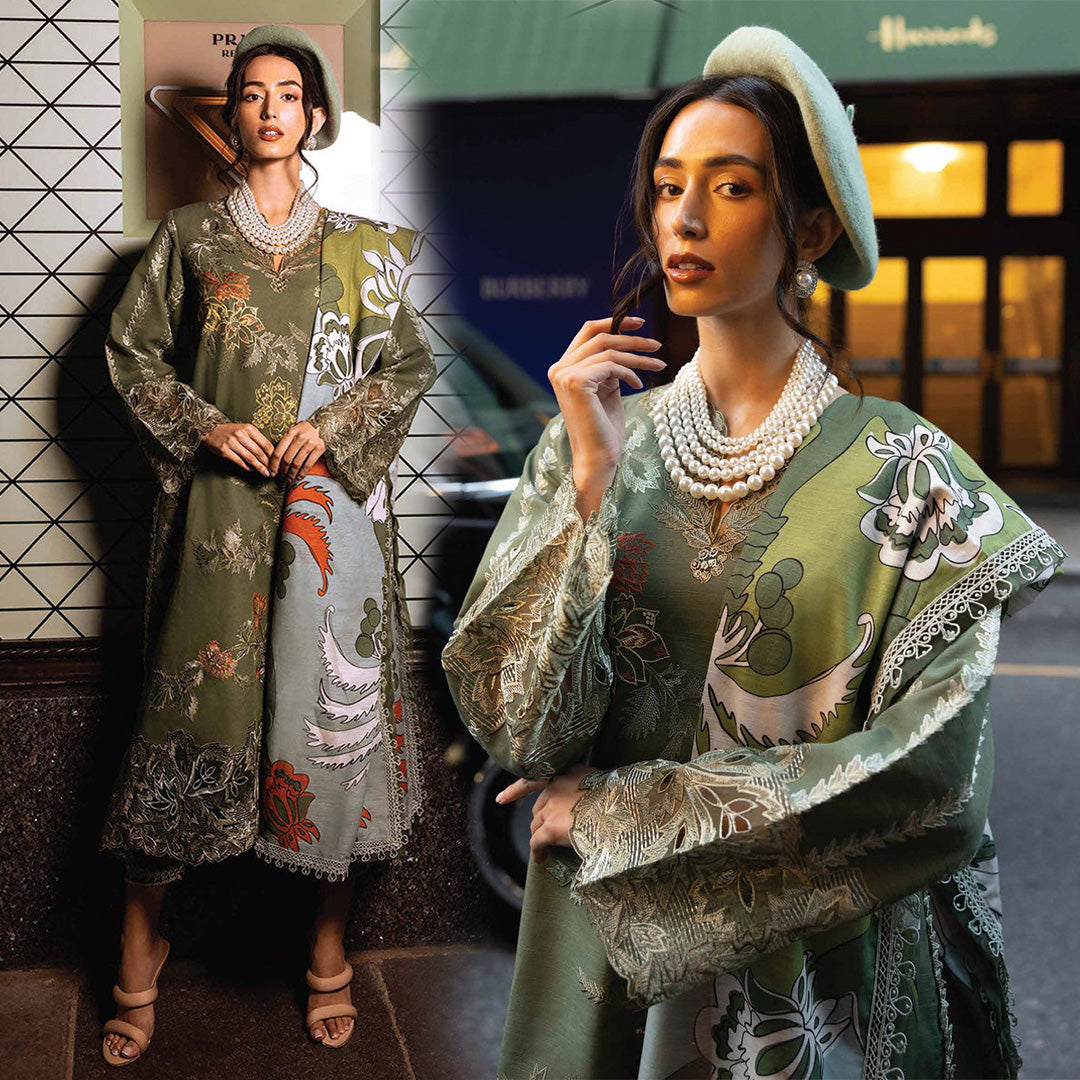 Dhanak 3PC Embroidered With Digital Printed Wool Shawl-103