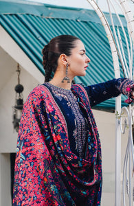 Dhanak-3PC Embroidered Shirt with Digital Printed Wool Shawl -3122