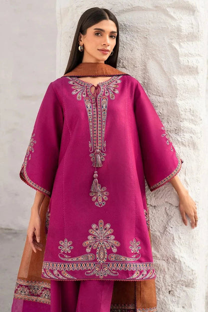 Dhanak-3PC Embroidered Shirt with Digital Printed Wool Shawl -3371