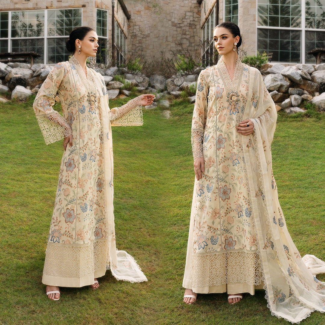 Dhanak 3PC Embroidered With Chiffon Embroidered Dupatta-113