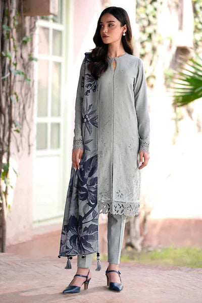 Lawn-3PC Embroidered Shirt with Digital Printed Jacquard Dupatta-1181