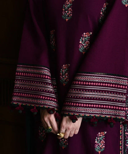 Dhanak 3PC Embroidered Shirt with Dhanak Embroidered Dupatta-3563