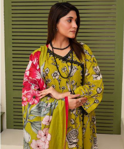 3PC WITH KHADDAR PRINTED SHIRT & TROUSER-902