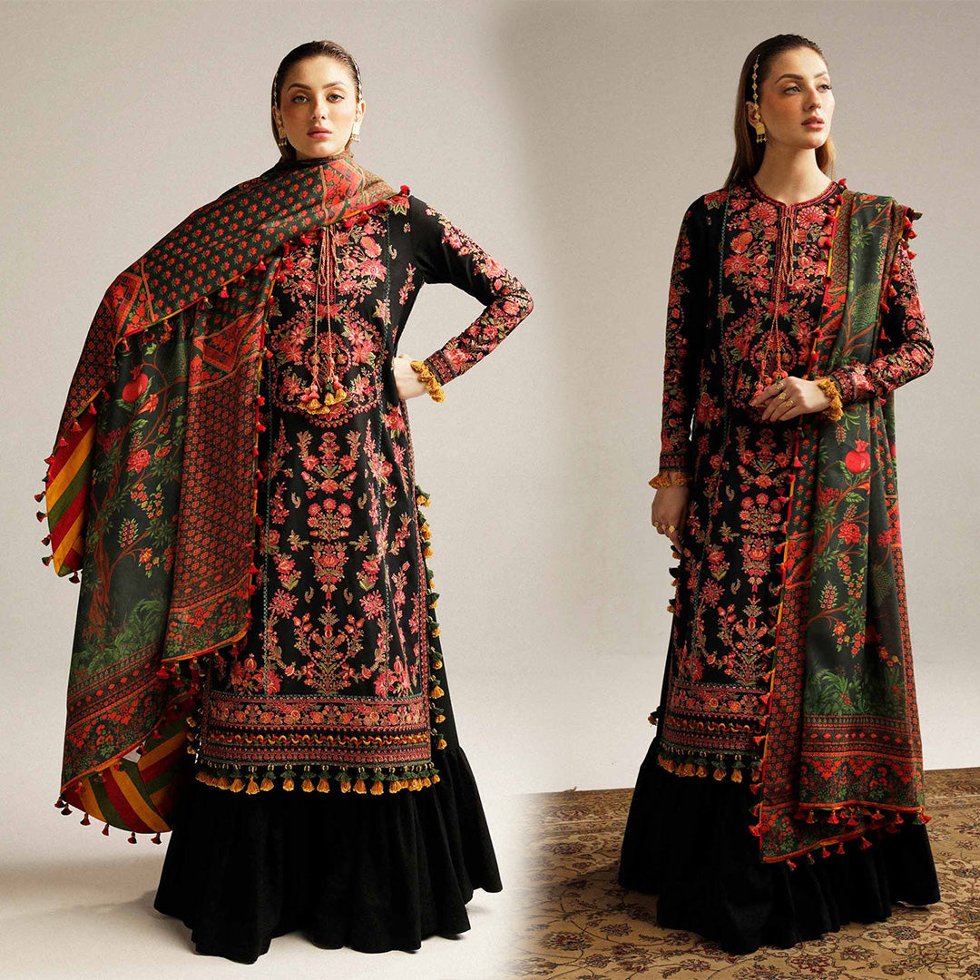 Dhanak 3PC Embroidered With Digital Printed Dupatta-173