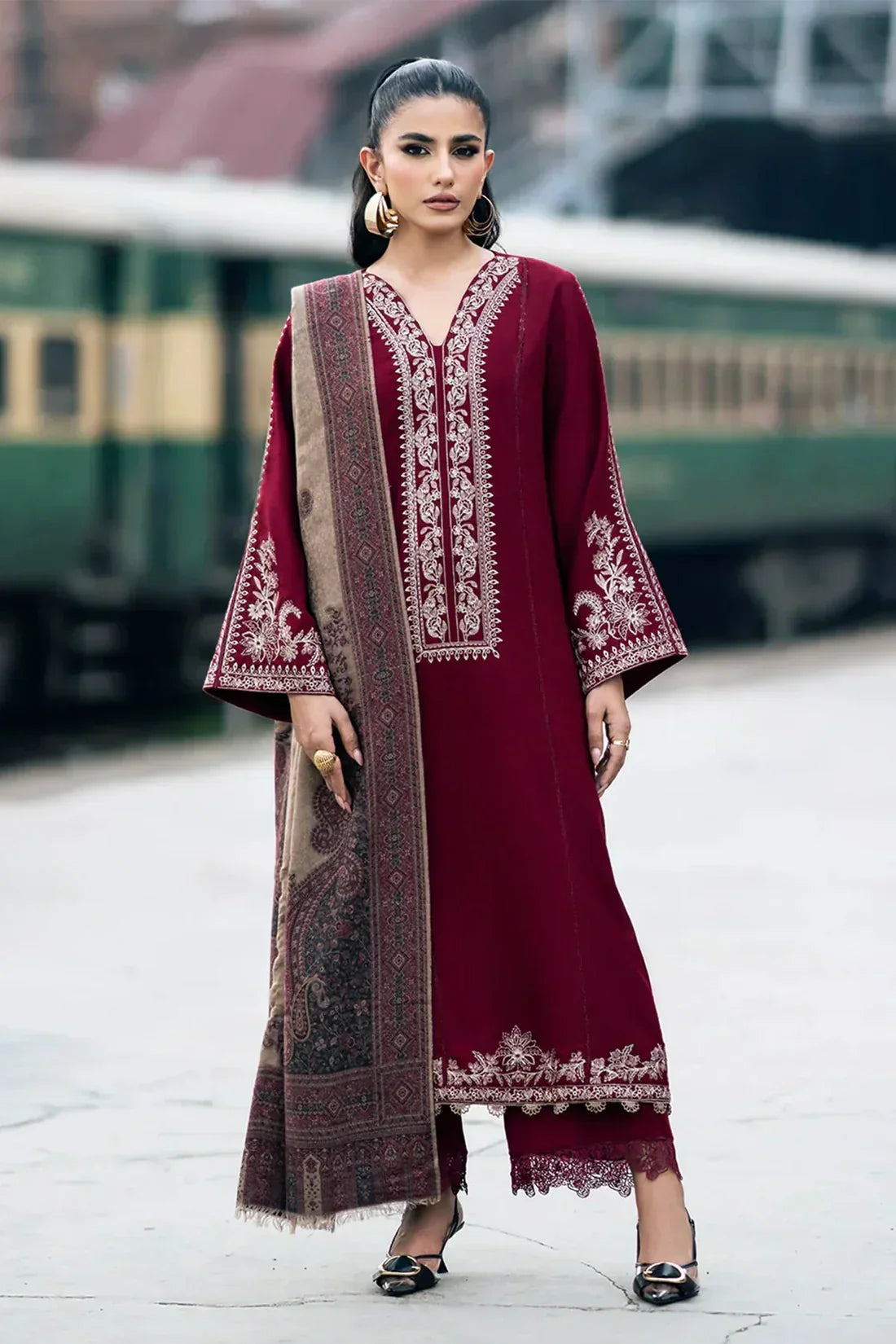 Lawn-3PC Embroidered Shirt with Digital Printed Jacquard Dupatta-1148