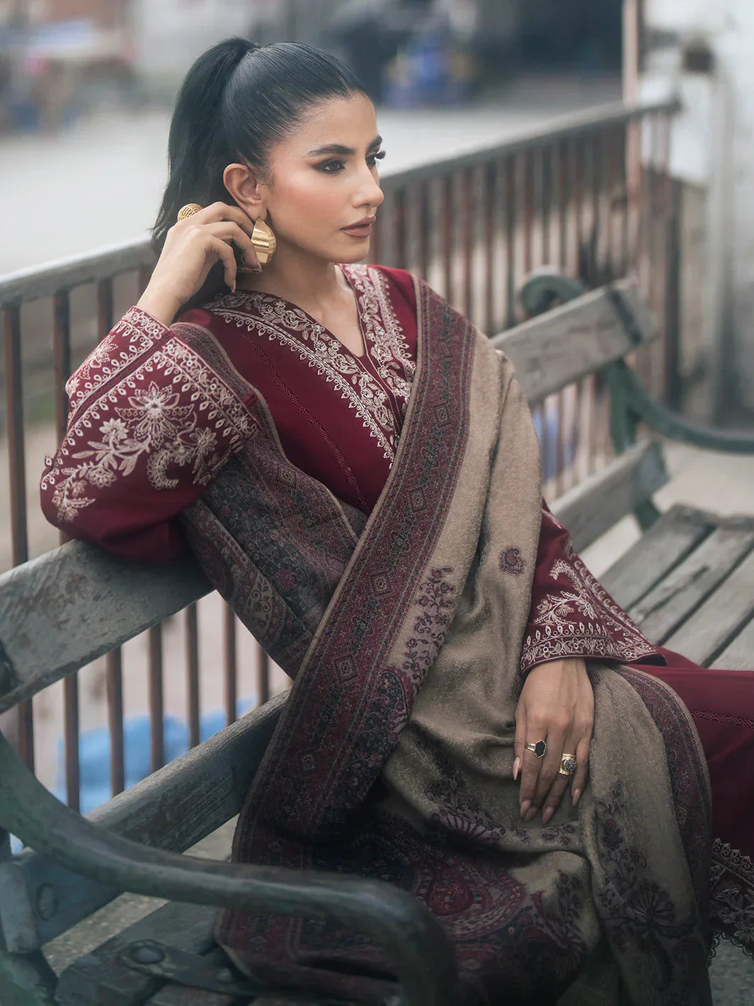 Lawn-3PC Embroidered Shirt with Digital Printed Jacquard Dupatta-1148