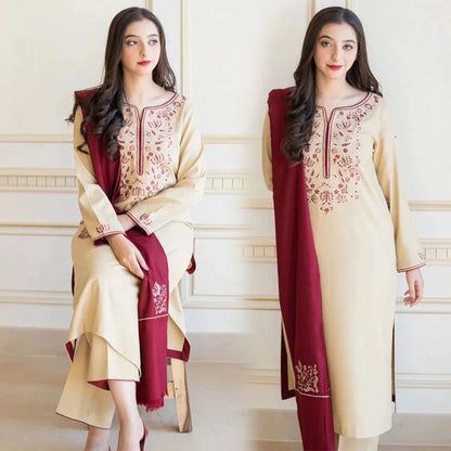 Dhanak 3PC Embroidered-616