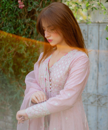 Lawn-3PC Embroidered Shirt with Organza Embroidered Dupatta-1409