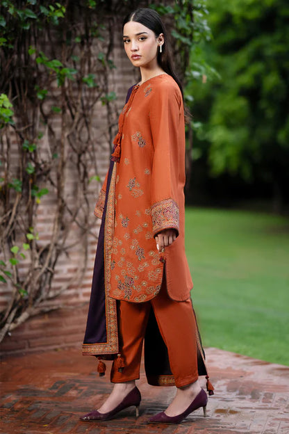 Dhanak 3PC Embroidered Shirt With Dhanak Embroidered Dupatta-221