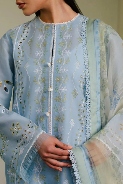 Lawn-3PC Embroidered Shirt with Digital Printed Jacquard Dupatta-1308