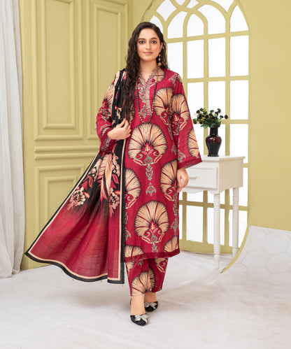 KHADDAR 3PC WITH KHADDAR PRINTED SHIRT & TROUSER-920