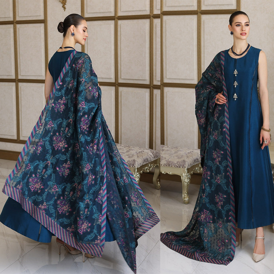 Dhanak 3PC Embroidered With Dhanak Shawl Embroidered-120