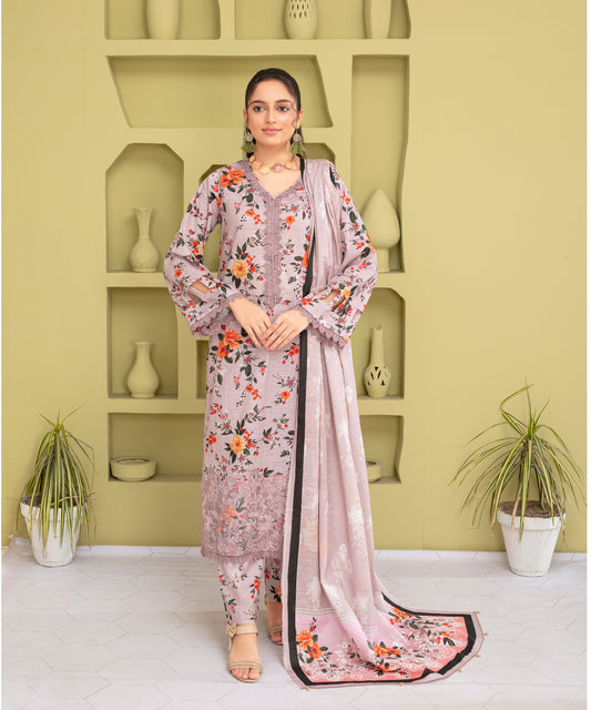 KHADDAR 3PC WITH KHADDAR PRINTED SHIRT & TROUSER-919
