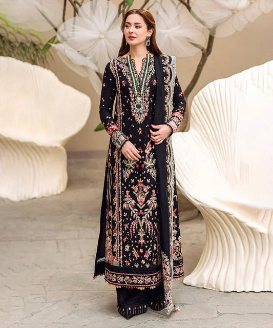 Dhanak-3PC Embroidered Shirt with Organza Embroidered Dupatta-3262