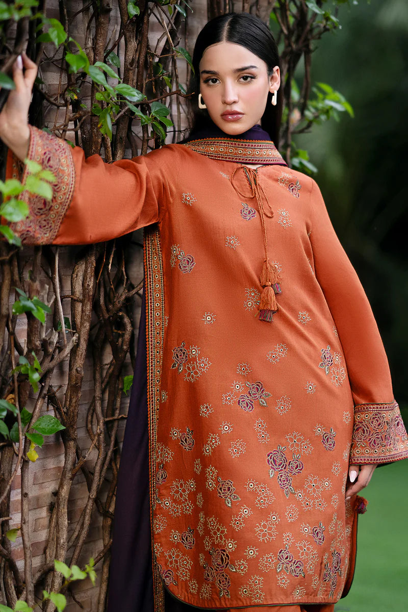 Dhanak 3PC Embroidered Shirt With Dhanak Embroidered Dupatta-221