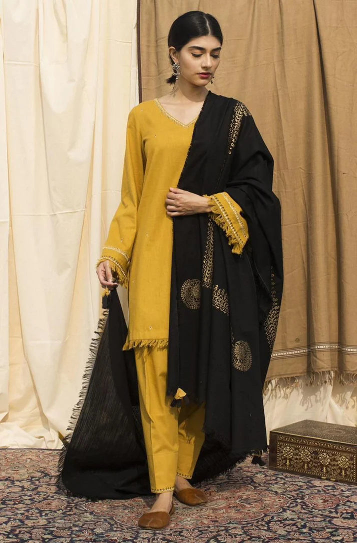 Dhanak 3PC With Pashmina Shawl-625