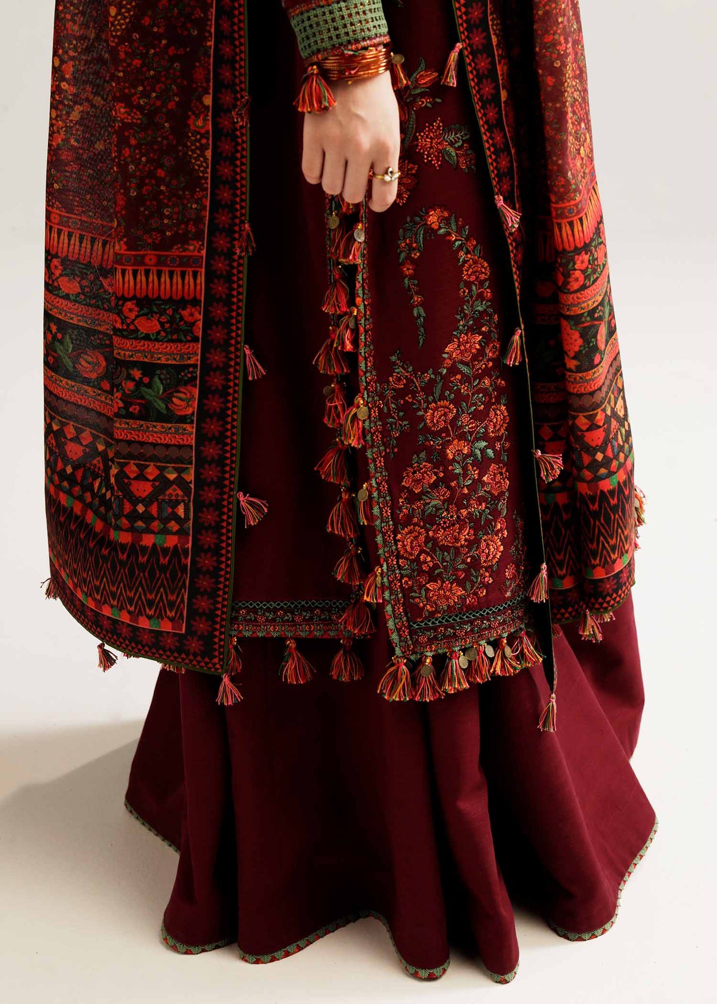 Dhanak 3PC Embroidered With Digital Printed Dupatta-172