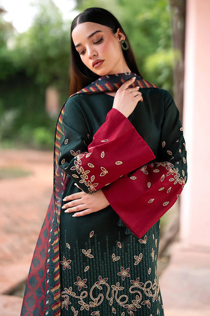 3PC Dhanak Embroidered Shirt With Printed Dupatta-679