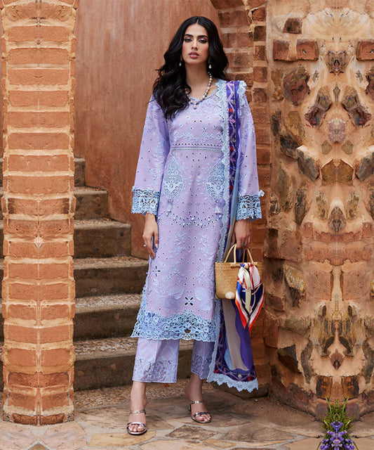 Dhanak 3PC Chekankari Embroidered With Digital Printed Wool Shawl-109