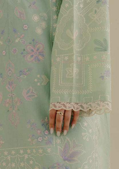 Lawn-3PC Embroidered Shirt with Digital Printed Jacquard Dupatta-1388