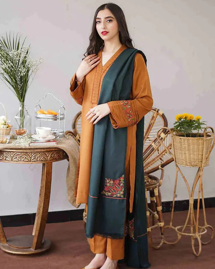 Dhanak 3PC Embroidered-889