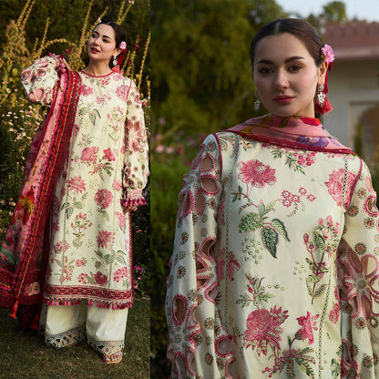 Luxury Dhanak 3PC Embroidered With Digital Printed Wool Shawl-211