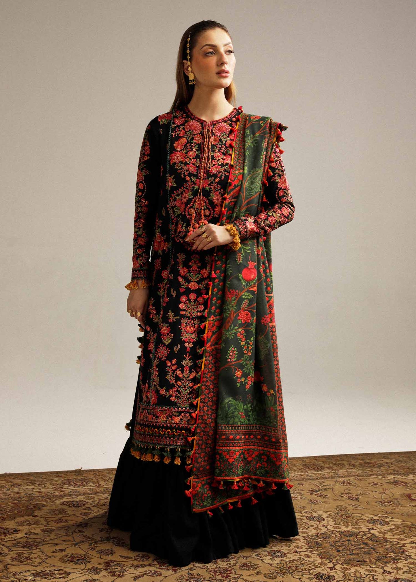 Dhanak 3PC Embroidered With Digital Printed Dupatta-173