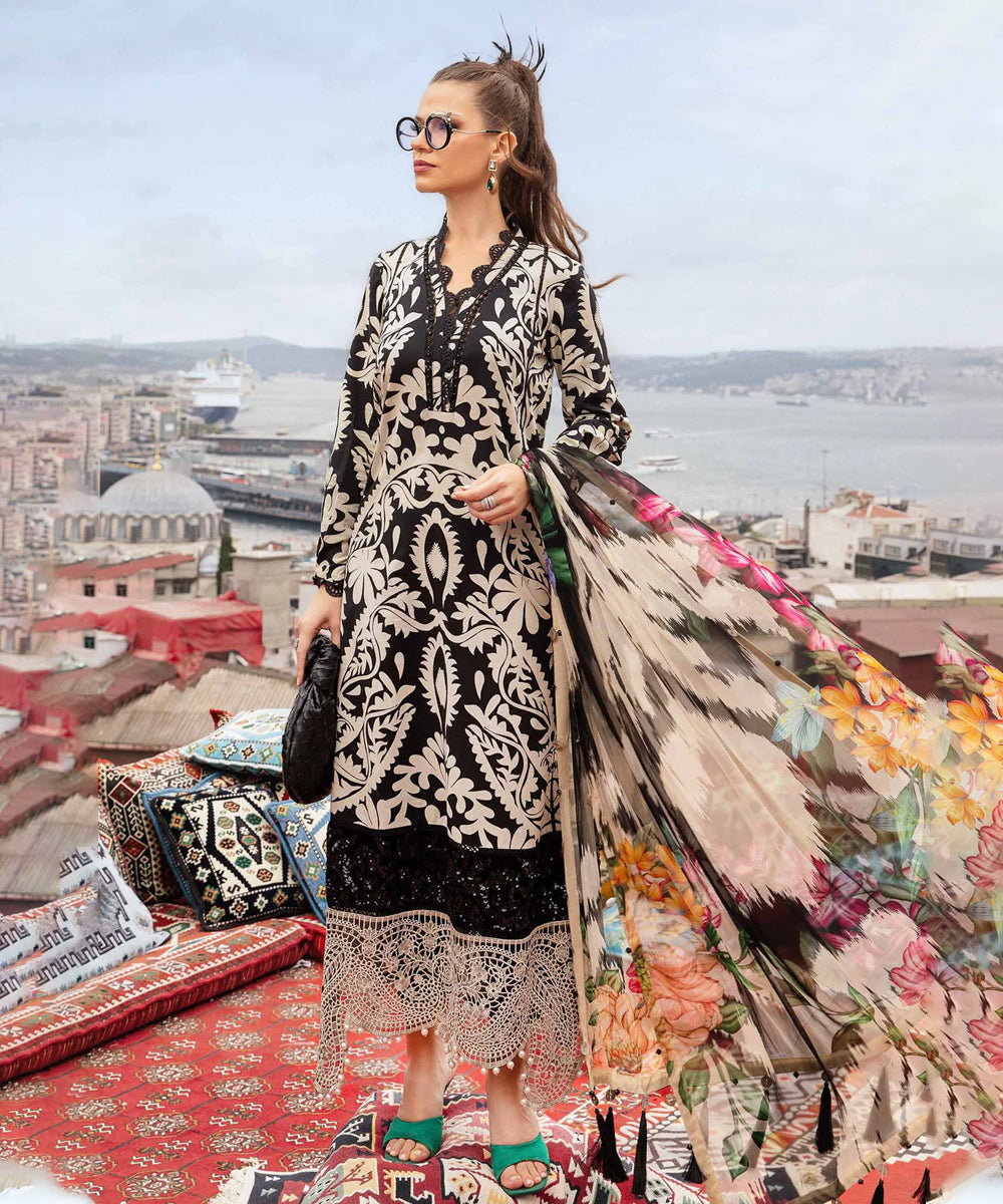 3PC KARANDI PRINTED SHIRT WITH KARANDI PRINTED DUAPTTA AND TROUSER -1708